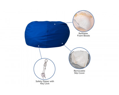 BLNK Duncan Oversized Refillable Bean Bag Chair for All Ages - Solid Royal Blue