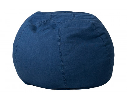 BLNK Dillon Small Refillable Bean Bag Chair for Kids and Teens - Denim