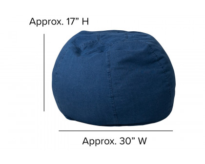 BLNK Dillon Small Refillable Bean Bag Chair for Kids and Teens - Denim