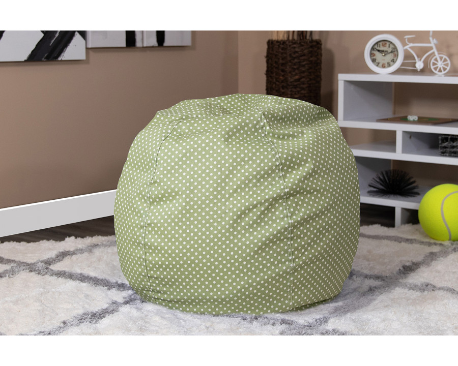 BLNK Dillon Small Refillable Bean Bag Chair for Kids and Teens - Green Dot