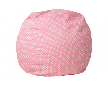 BLNK Dillon Small Refillable Bean Bag Chair for Kids and Teens - Light Pink Dot