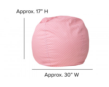 BLNK Dillon Small Refillable Bean Bag Chair for Kids and Teens - Light Pink Dot