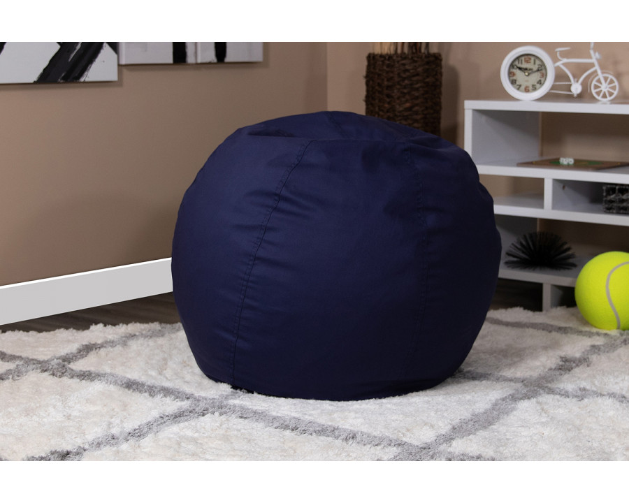 BLNK Dillon Small Refillable Bean Bag Chair for Kids and Teens - Solid Navy Blue