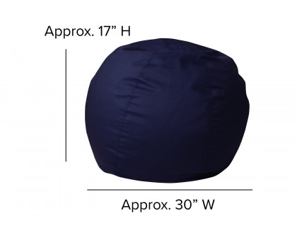 BLNK Dillon Small Refillable Bean Bag Chair for Kids and Teens - Solid Navy Blue