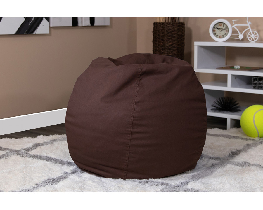 BLNK Dillon Small Refillable Bean Bag Chair for Kids and Teens - Solid Brown