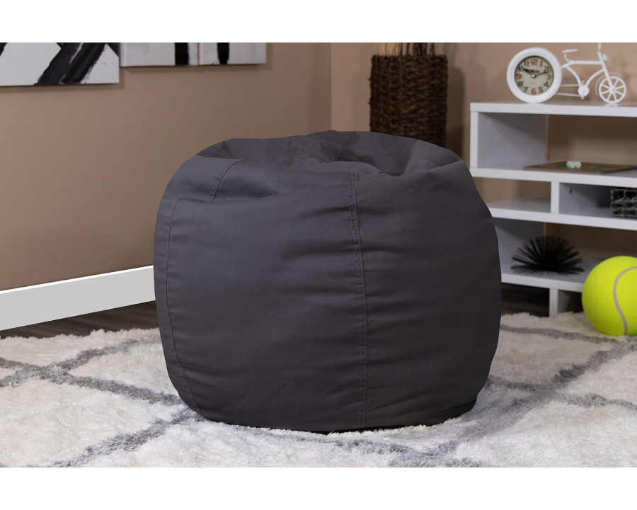 BLNK Dillon Small Refillable Bean Bag Chair for Kids and Teens - Solid Gray