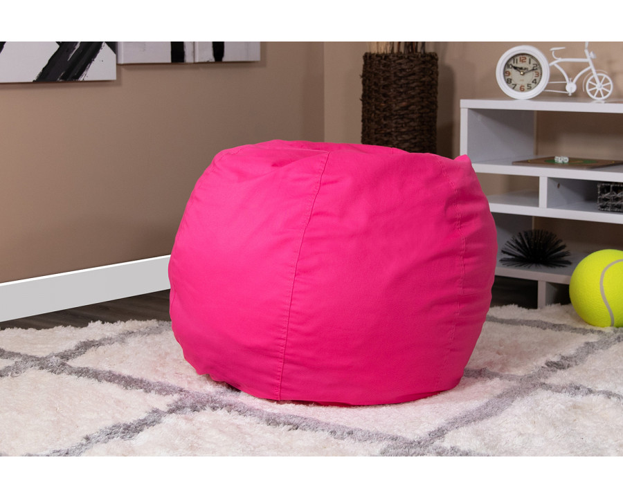 BLNK Dillon Small Refillable Bean Bag Chair for Kids and Teens - Solid Hot Pink