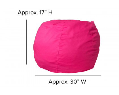 BLNK Dillon Small Refillable Bean Bag Chair for Kids and Teens - Solid Hot Pink