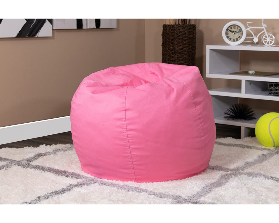 BLNK Dillon Small Refillable Bean Bag Chair for Kids and Teens - Solid Light Pink