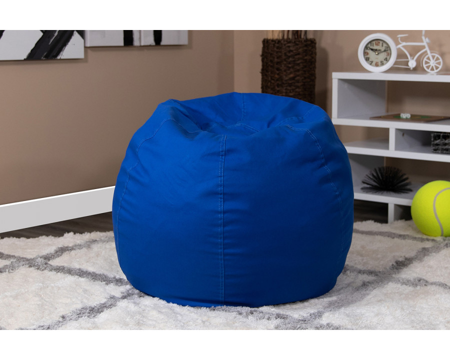 BLNK Dillon Small Refillable Bean Bag Chair for Kids and Teens - Solid Royal Blue