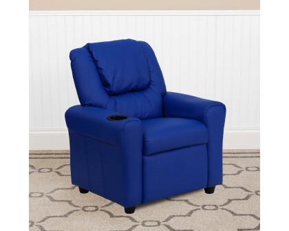 BLNK Vana Vinyl Contemporary Kids Recliner with Cup Holder and Headrest