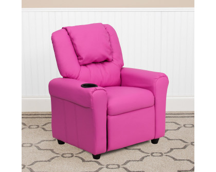 BLNK Vana Vinyl Contemporary Kids Recliner with Cup Holder and Headrest