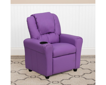 BLNK Vana Vinyl Contemporary Kids Recliner with Cup Holder and Headrest