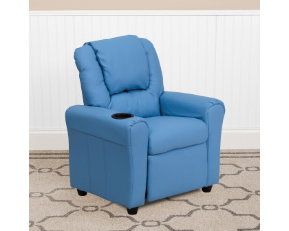 BLNK Vana Vinyl Contemporary Kids Recliner with Cup Holder and Headrest