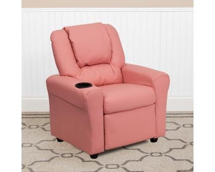 BLNK Vana Vinyl Contemporary Kids Recliner with Cup Holder and Headrest