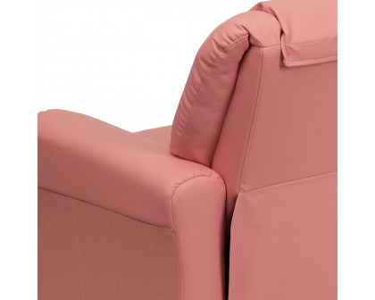 BLNK Vana Vinyl Contemporary Kids Recliner with Cup Holder and Headrest - Pink