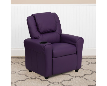 BLNK Vana Vinyl Contemporary Kids Recliner with Cup Holder and Headrest