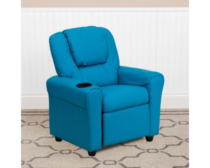 BLNK Vana Vinyl Contemporary Kids Recliner with Cup Holder and Headrest