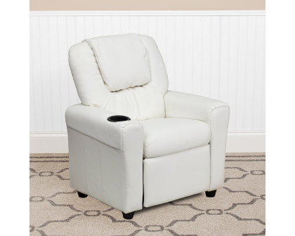 BLNK Vana Vinyl Contemporary Kids Recliner with Cup Holder and Headrest