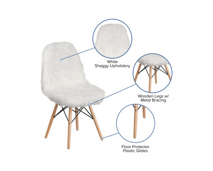 BLNK™ Calvin Shaggy Dog Accent Chair - White