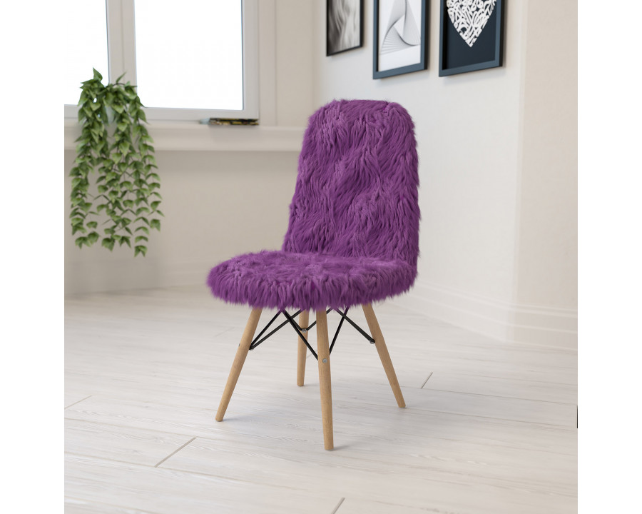 BLNK Calvin Shaggy Dog Accent Chair - Purple