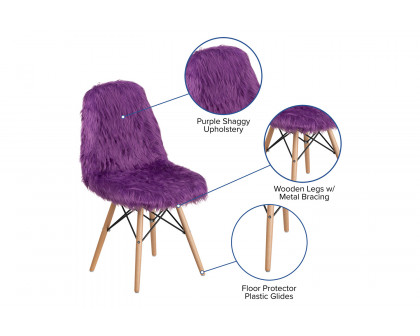 BLNK™ Calvin Shaggy Dog Accent Chair - Purple