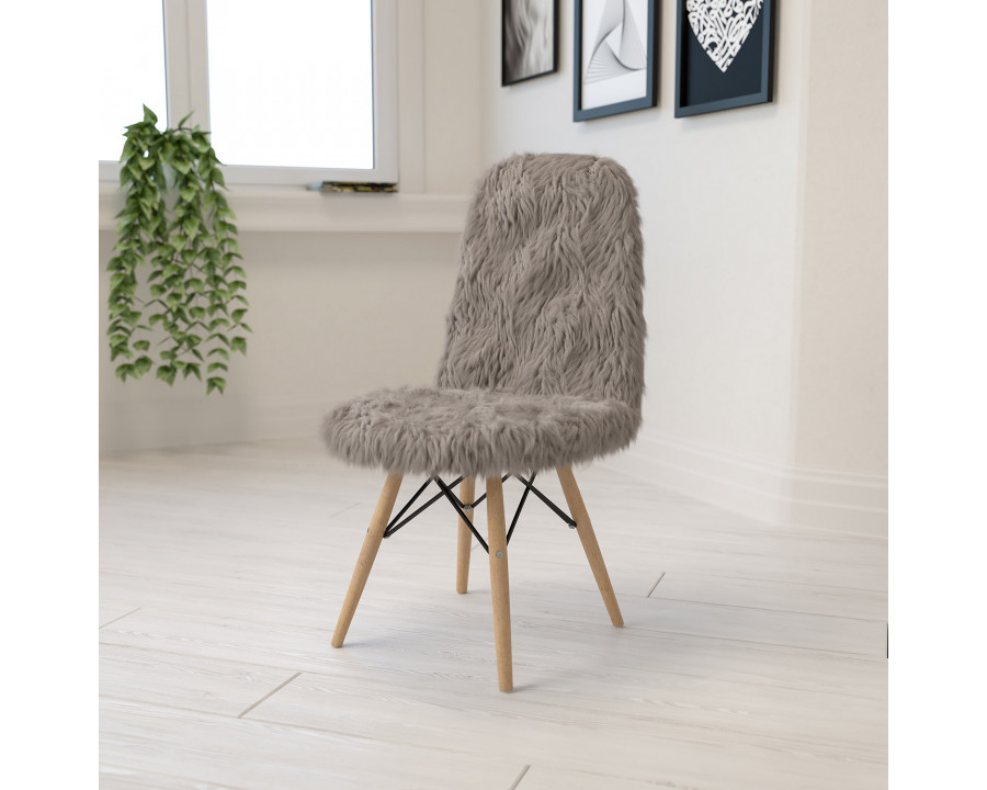 BLNK Calvin Shaggy Dog Accent Chair - Charcoal Gray