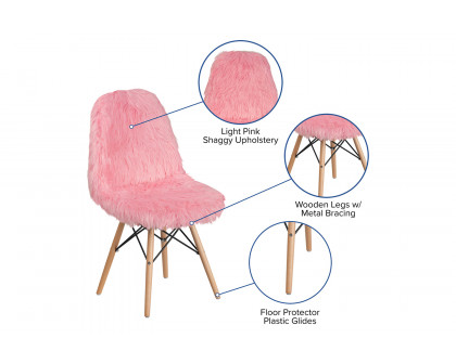 BLNK™ Calvin Shaggy Dog Accent Chair - Light Pink