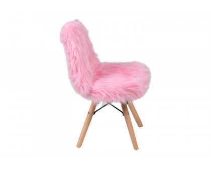 BLNK Cody Shaggy Faux Fur Accent Chair - Light Pink