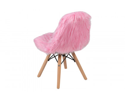 BLNK Cody Shaggy Faux Fur Accent Chair - Light Pink