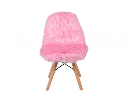 BLNK Cody Shaggy Faux Fur Accent Chair - Light Pink