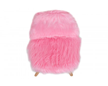 BLNK Cody Shaggy Faux Fur Accent Chair - Light Pink