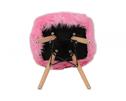 BLNK Cody Shaggy Faux Fur Accent Chair - Light Pink