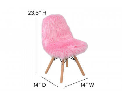 BLNK Cody Shaggy Faux Fur Accent Chair - Light Pink