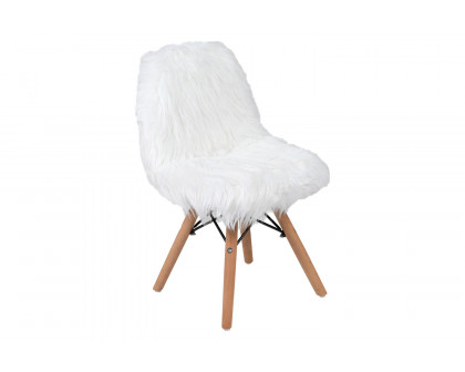 BLNK Cody Shaggy Faux Fur Accent Chair - White