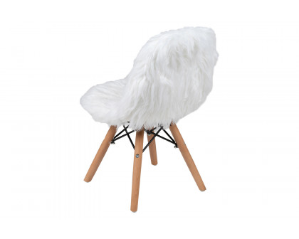 BLNK Cody Shaggy Faux Fur Accent Chair - White