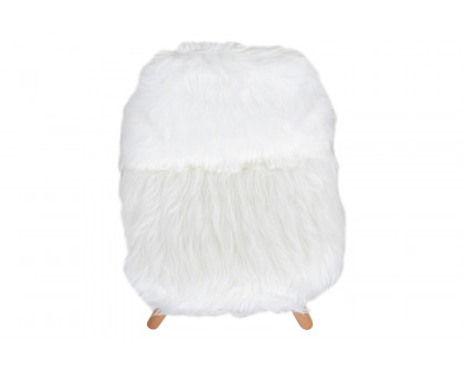 BLNK Cody Shaggy Faux Fur Accent Chair - White