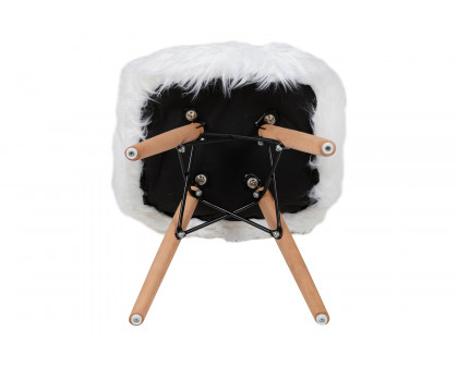 BLNK Cody Shaggy Faux Fur Accent Chair - White