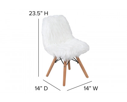 BLNK Cody Shaggy Faux Fur Accent Chair - White