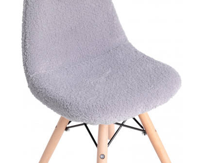 BLNK™ Zula Shearling Faux Shearling Accent Chair with Beechwood Legs - Gray