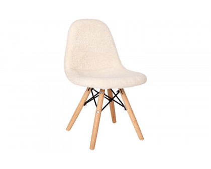 BLNK™ Zula Shearling Faux Shearling Accent Chair with Beechwood Legs - Off/White