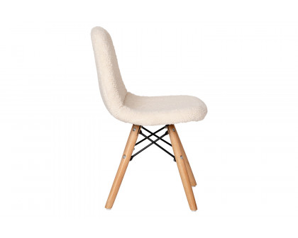 BLNK™ Zula Shearling Faux Shearling Accent Chair with Beechwood Legs - Off/White