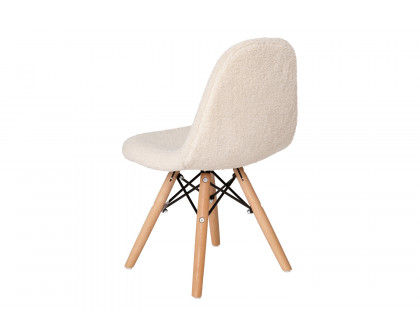 BLNK™ Zula Shearling Faux Shearling Accent Chair with Beechwood Legs - Off/White