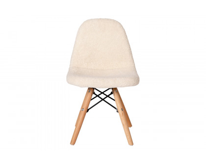 BLNK™ Zula Shearling Faux Shearling Accent Chair with Beechwood Legs - Off/White