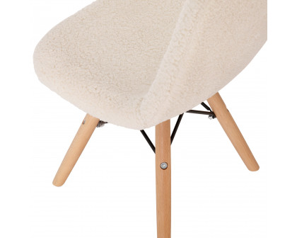 BLNK™ Zula Shearling Faux Shearling Accent Chair with Beechwood Legs - Off/White