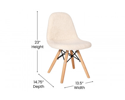 BLNK™ Zula Shearling Faux Shearling Accent Chair with Beechwood Legs - Off/White