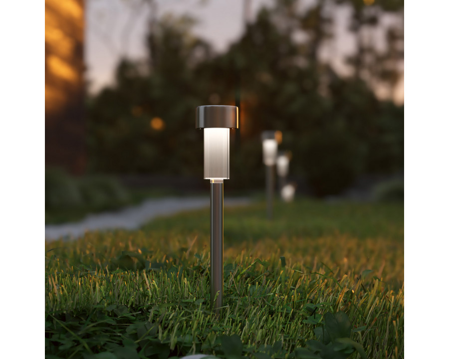 BLNK - Hartford Outdoor Stainless Steel LED Solar Lights 12 Pack