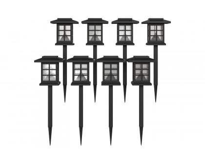 BLNK - Halsey Black Lantern Style LED Solar Lights 8 Pack