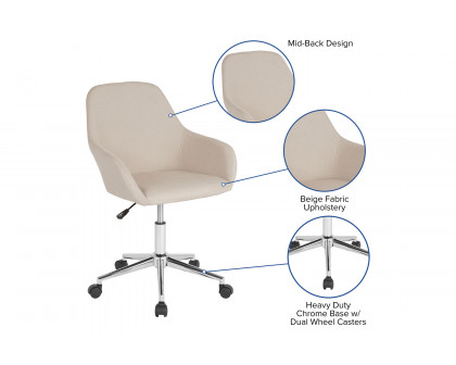 BLNK Cortana Fabric Home and Office Mid-Back Chair - Beige