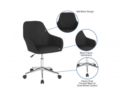 BLNK Cortana Fabric Home and Office Mid-Back Chair - Black